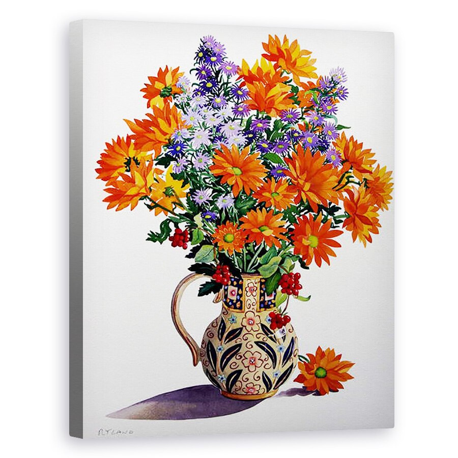 Tablou canvas - Christopher Ryland - Crizanteme portocalii, 40 x 50 cm