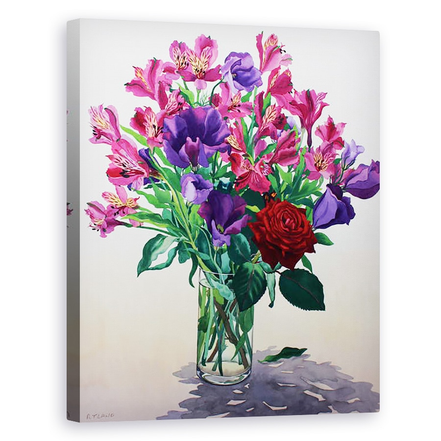 Tablou canvas - Christopher Ryland - Flori cu Trandafir Rosu, 40 x 50 cm