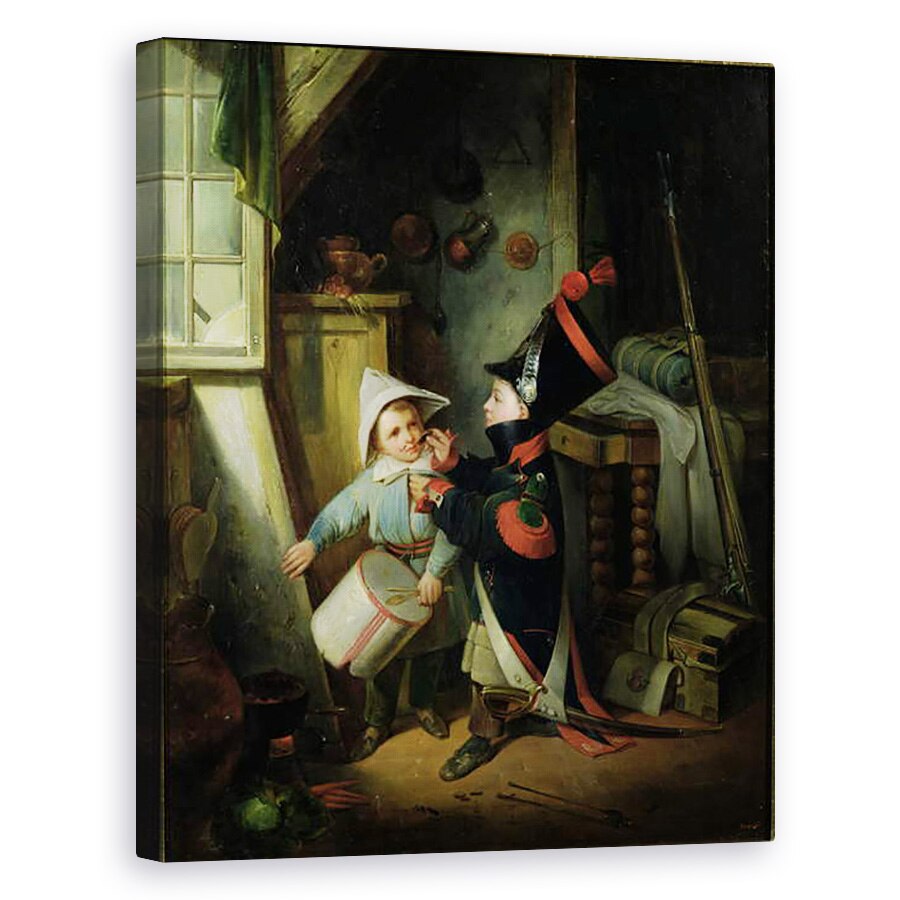 Tablou canvas - Claude Jacquand - Doi baieti imbracati in soldati, 60 x 75 cm