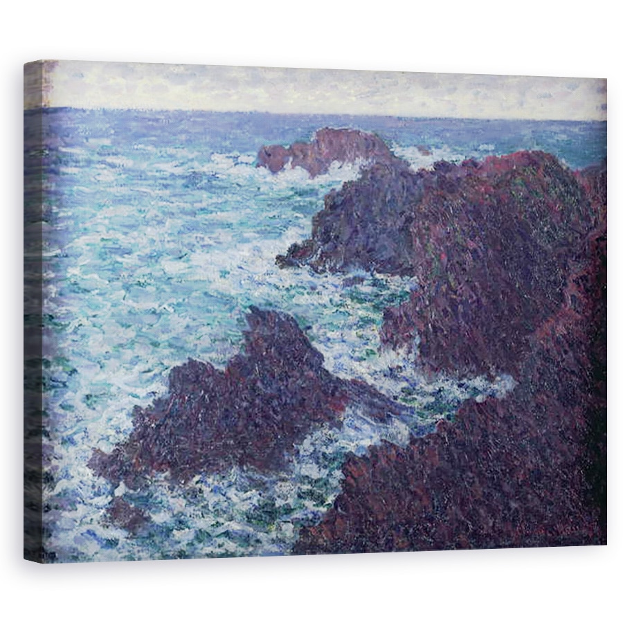 Tablou canvas - Claude Monet - Stancile de la Belle-Ile, Coasta Salbatica, 40 x 50 cm