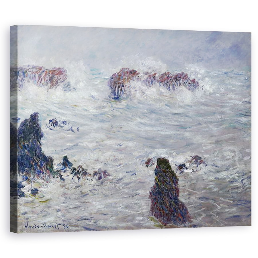 Tablou canvas - Claude Monet - Furtuna, in largul coastei Belle-Ile, 40 x 50 cm