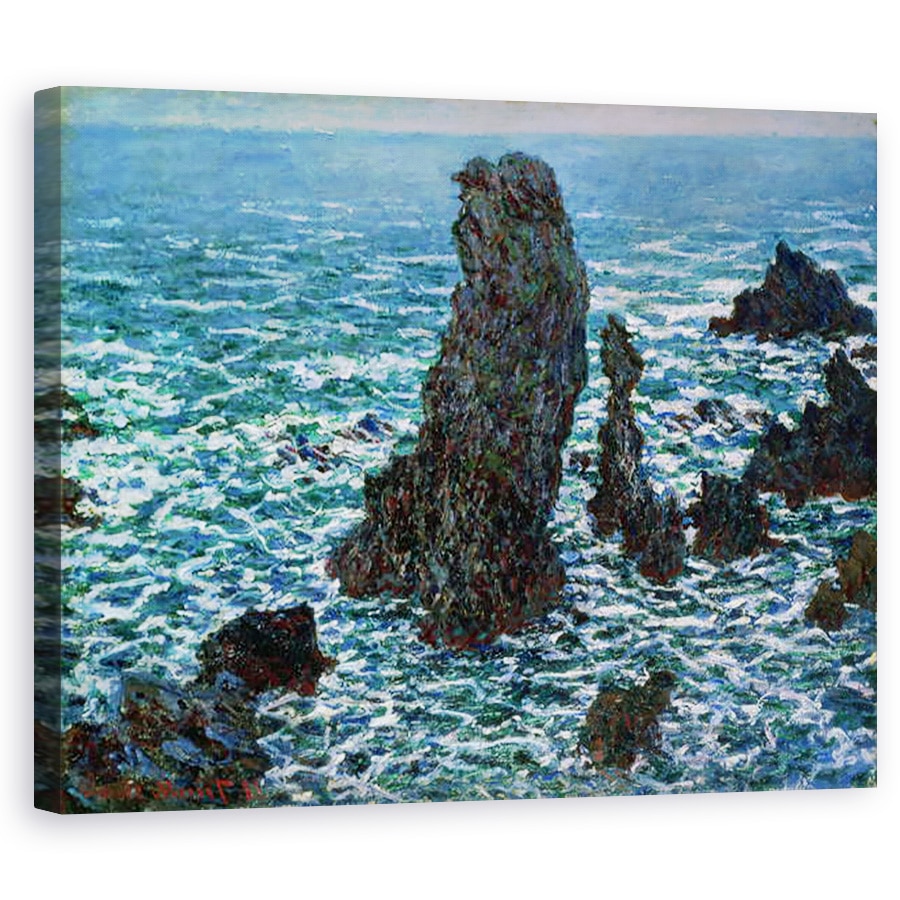 Tablou canvas - Claude Monet - Piramide la Port-Coton, Belle-Ile-en-Mer, 40 x 50 cm