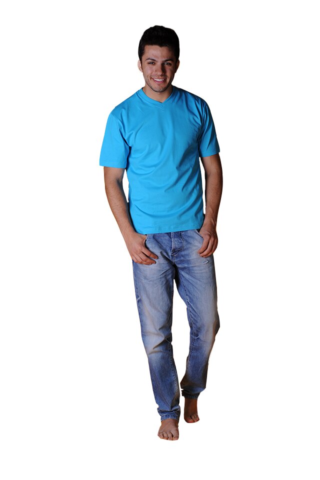 Tricou barbati cu maneca scurta, Tuareg, Model 2, Turquoise