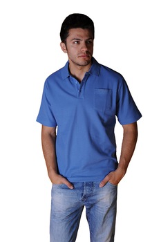 Tricou cu guler pentru barbati, Tuareg, Model 3, Albastru