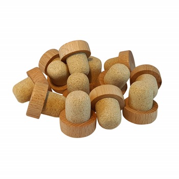 Dopuri pluta tip T cu cap din lemn, 27x23mm (34mx12mm), set 25buc Dopuri pluta tip T cu cap din lemn, 27x23mm (34mx12mm), set 25buc