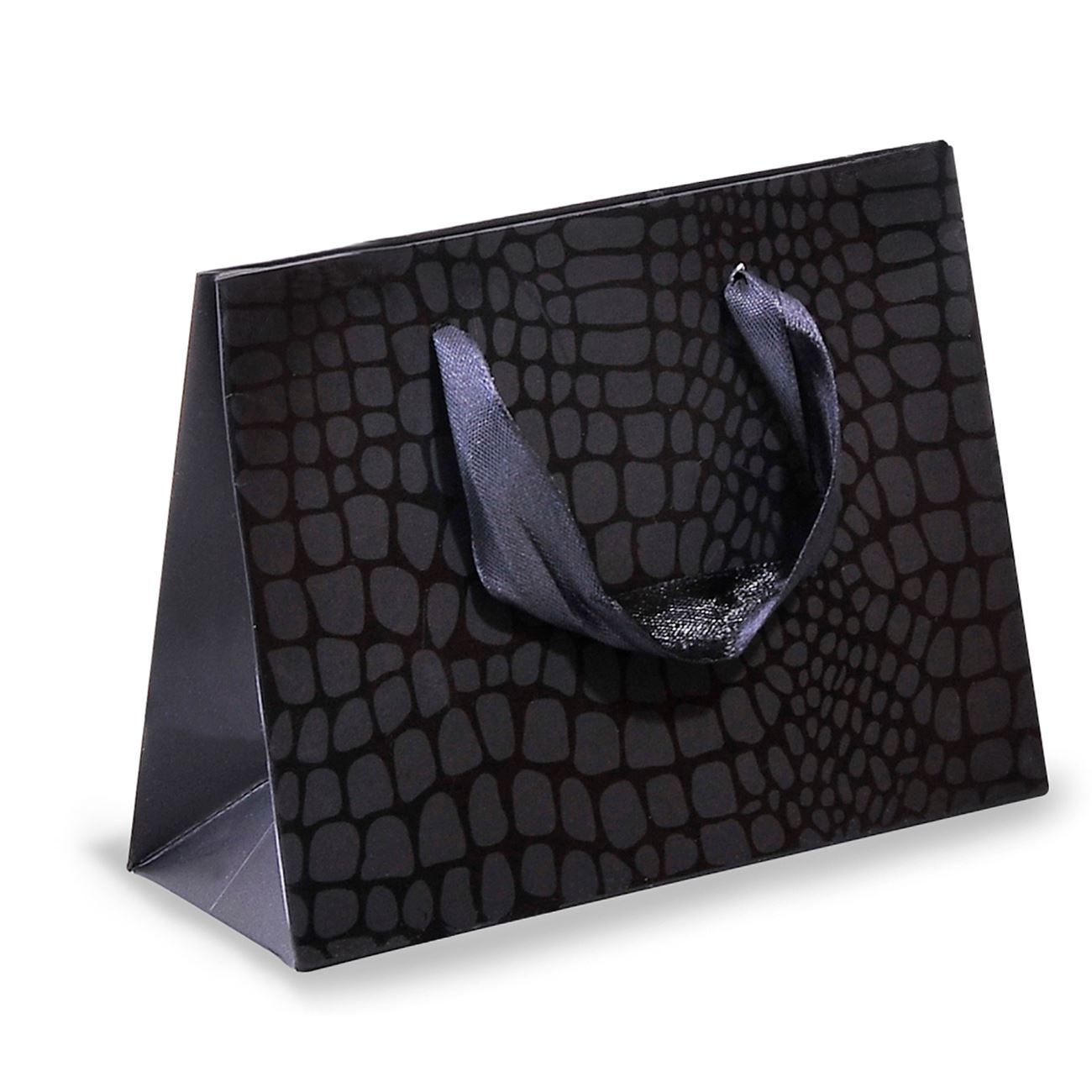 Punga cadou cu design negru de Craciun, Lioness, 14 x 11 x 6 cm