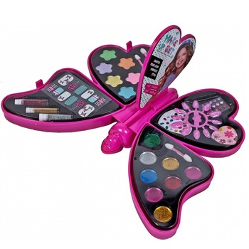 Trusa de machiaj Malplay, pentru fetite in forma de fluture, Roz Trusa de machiaj Malplay, pentru fetite in forma de fluture, Roz
