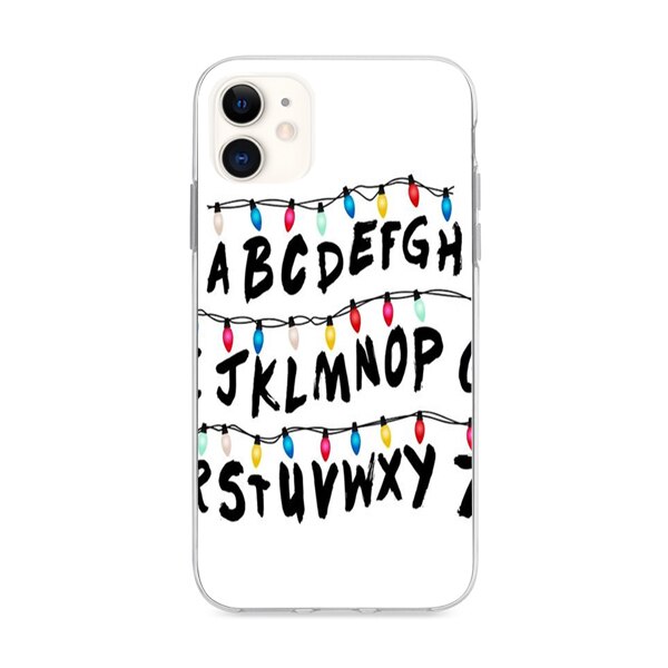 Husa din Silicon, ABCD White pentru iPhone 11, Multicolor