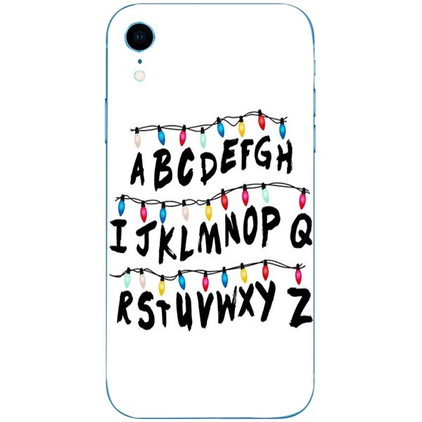 Husa din Silicon, ABCD White pentru iPhone XR, Multicolor