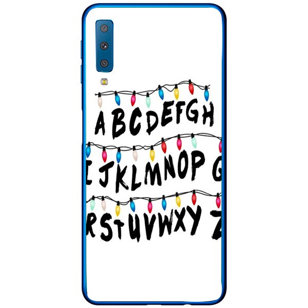 Husa din Silicon, ABCD White pentru Samsung Galaxy A7 (2018), Multicolor