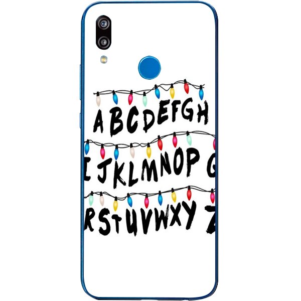 Husa din Silicon, ABCD White pentru Huawei P20 Lite, Multicolor