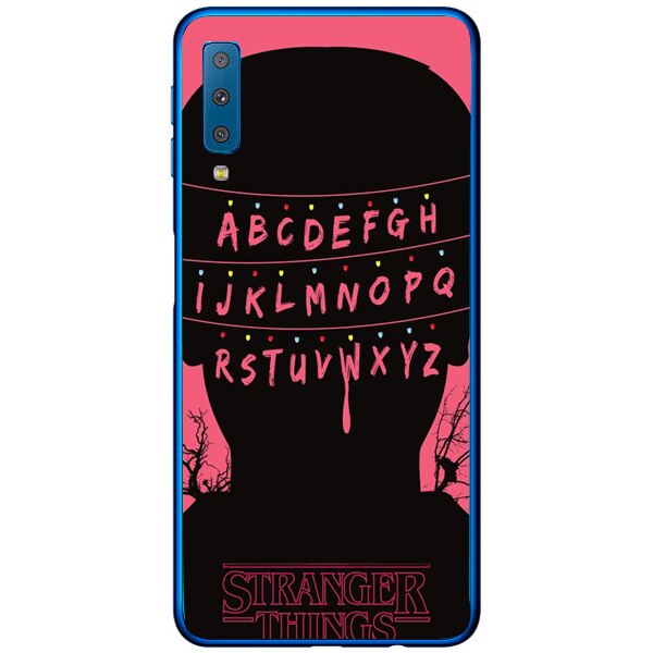 Husa din Silicon, ABCD Pink pentru Samsung Galaxy A7 (2018), Multicolor