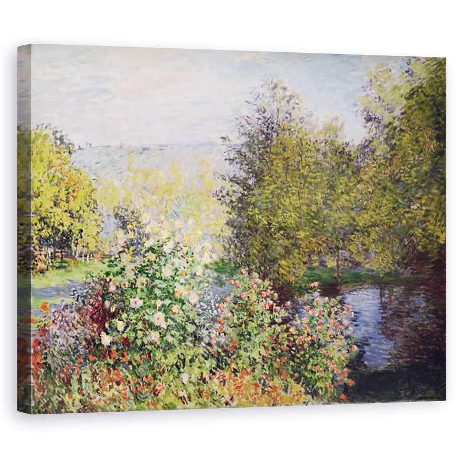Tablou canvas - Claude Monet - Un colt al gradinii de la Montgeron, 60 x 75 cm