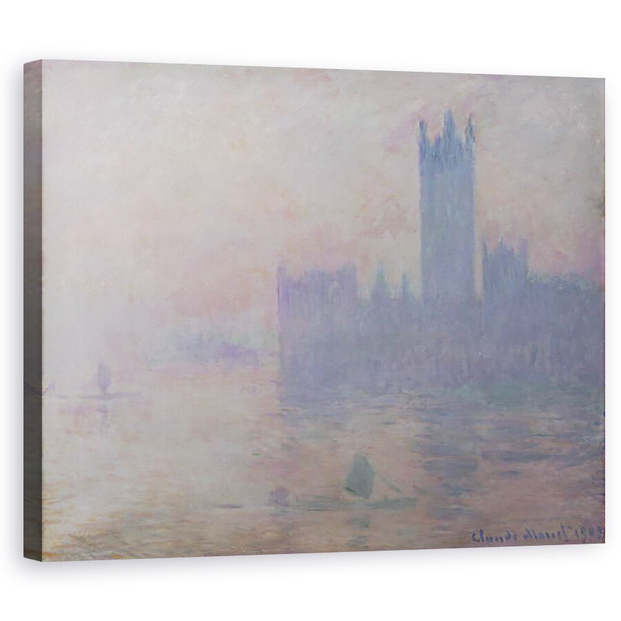 Tablou canvas - Claude Monet - Casele Parlamentului, Londra, 60 x 75 cm