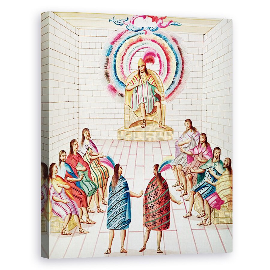 Tablou canvas - Diego Garcia Panes y Avellan - Tome 3 fol.7, Montezuma II si Consiliul sau, din Teatro de la Nueva Espana, 60 x 75 cm