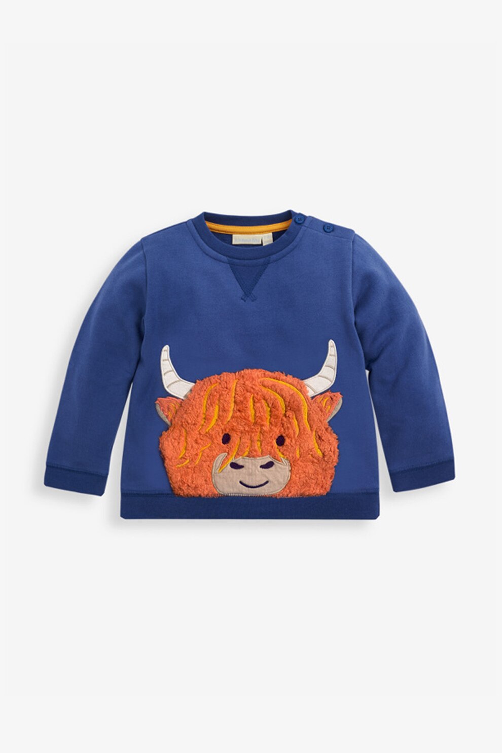 JoJo Maman Bebe, Bluza sport cu decolteu la baza gatului si buzunar frontal, Bleumarin, 78 CM