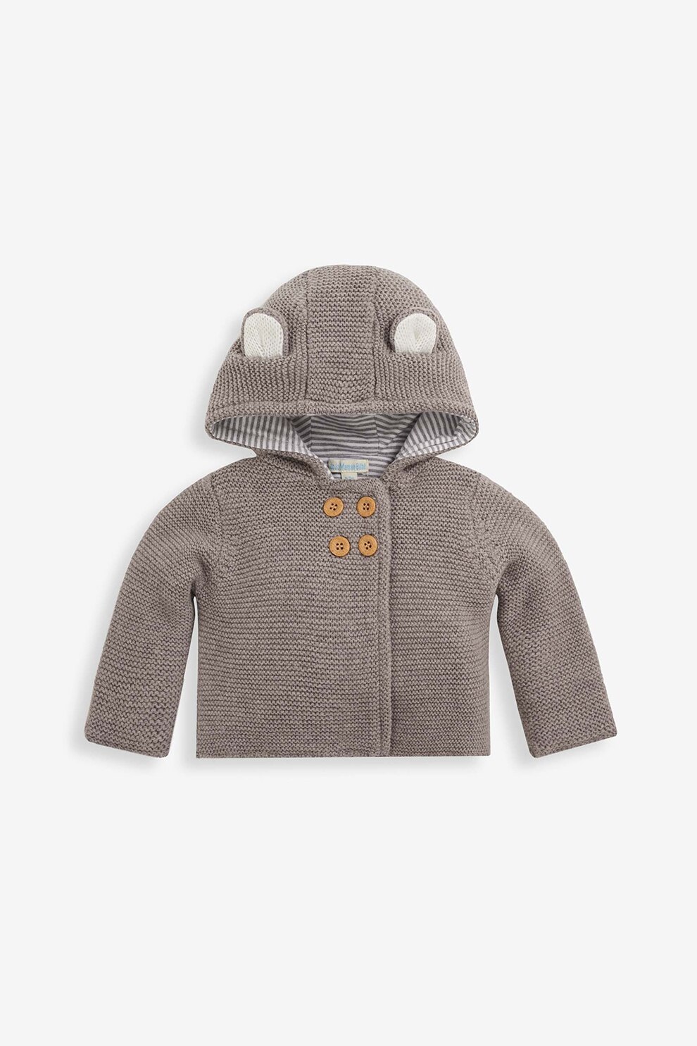 JoJo Maman Bebe, Cardigan din amestec de lana cu gluga, Gri