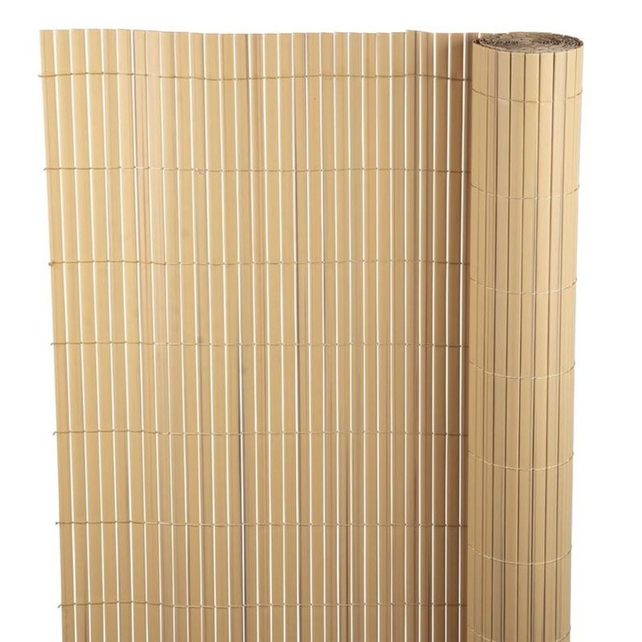 Ограда SGTT PVC екран, имитация на бамбук 1,5x3m, 1300g / m2, устойчива на UV лъчи