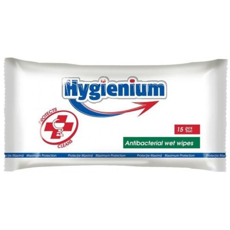 Servetele umede antibacteriene Hygienium, hypoalergenice, 15 bucati