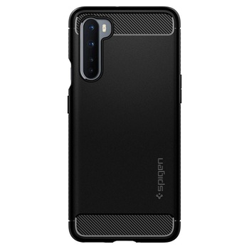 Husa Antisoc Spigen Rugged Armor pentru OnePlus Nord, Negru Husa Antisoc Spigen Rugged Armor pentru OnePlus Nord, Negru