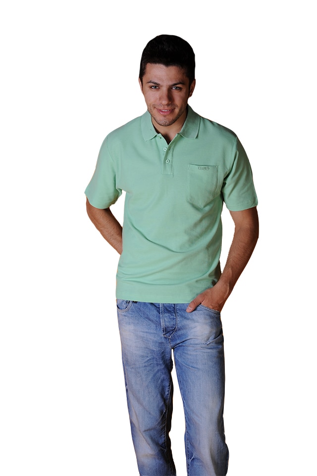 Tricou cu guler pentru barbati, Tuareg, Model 3, Verde Mediu