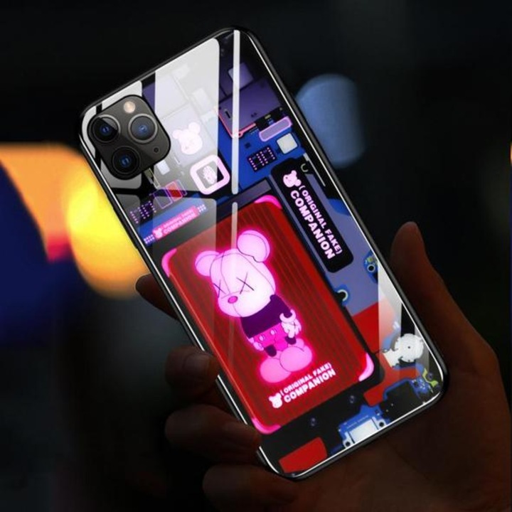 Светещ LED калъф AlianX Мики Маус, за Iphone 11, Mногоцветен