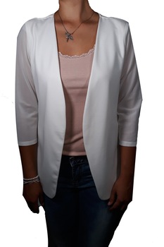 Sacou dama, alb, office-elegant, model cambrat, Alb Sacou dama, alb, office-elegant, model cambrat, Alb