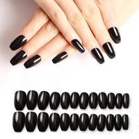 set 24 unghii false autoadezive tip cu adeziv tipsuri balerina cu model glossy negru imagen 50_0_
0