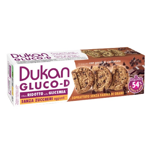 Biscuiti Gluco D cu picaturi de ciocolata, Dieta Dukan, 100g