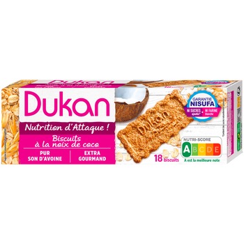 Biscuiti din tarate de ovaz cu cocos, dieta Dukan, 225g Biscuiti din tarate de ovaz cu cocos, dieta Dukan, 225g