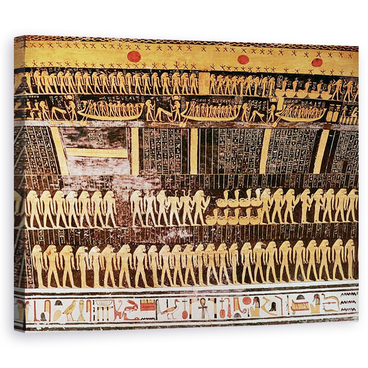 Tablou canvas - Egyptian 20th Dynasty - Detaliu din Cartea Zilei din tavanul camerei de inmormantare a Mormantului lui Ramses VI r.1143-1136 i.Hr. Noul Regat, 60 x 75 cm