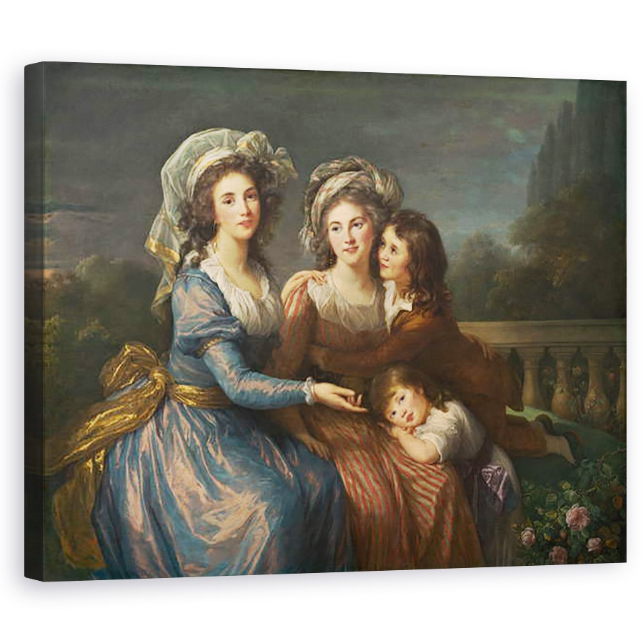 Tablou canvas - Elisabeth Louise Vigee-Lebrun - Marchiza de Pezay si marchiza de Rougé cu fiii ei Alexis si Adrien, 60 x 75 cm