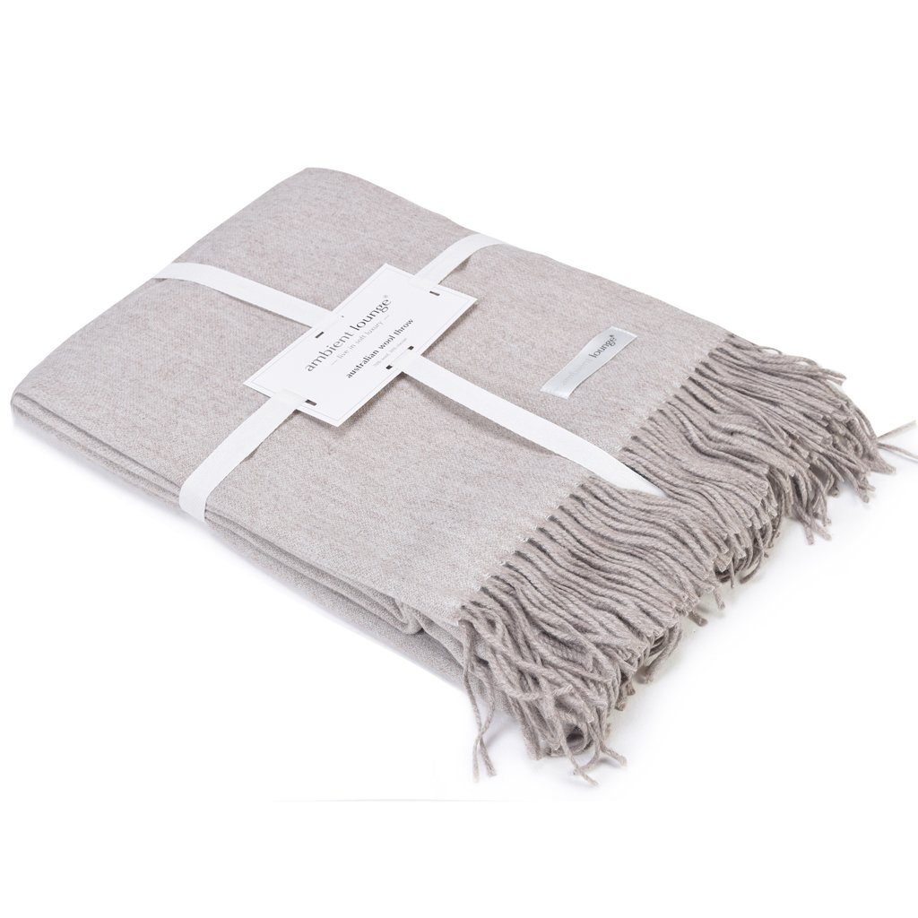 Patura din lana merino, Ambient Lounge Camel Tea, Crem