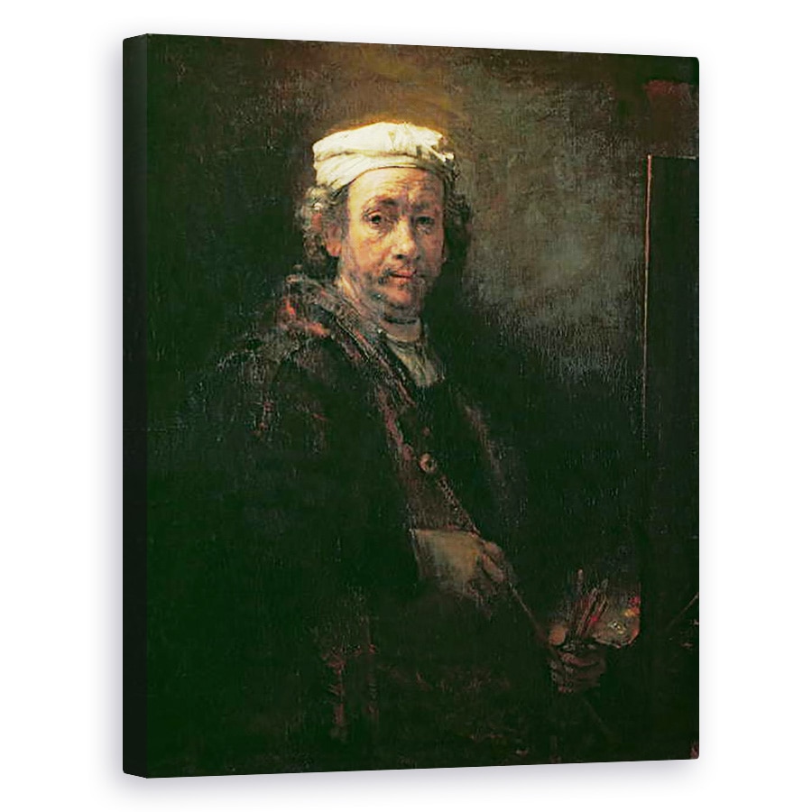 Tablou canvas - Rembrandt Harmensz van Rijn - Portretul Artistului la sevaletul sau, 60 x 75 cm
