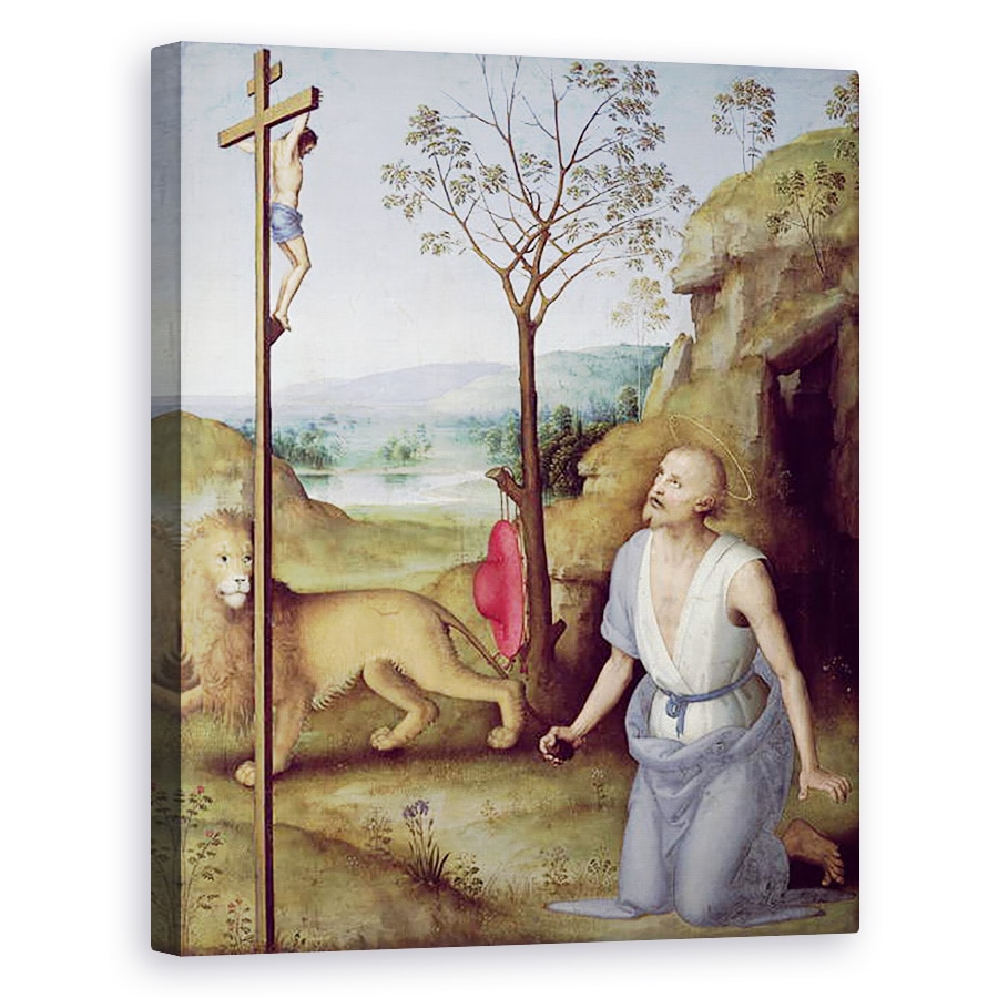 Tablou canvas - Pietro Perugino - Sfantul Jerome in desert, 60 x 75 cm
