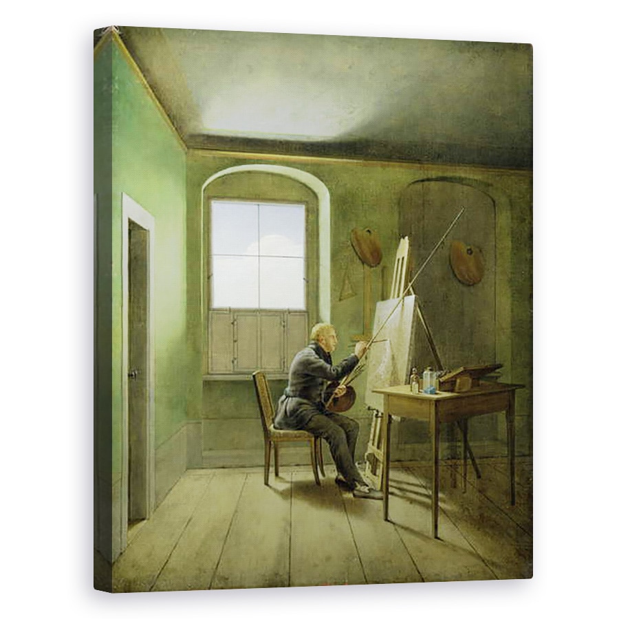 Tablou canvas - Georg Friedrich Kersting - Caspar David Friedrich 1774-1840 in studioul sau, 60 x 75 cm