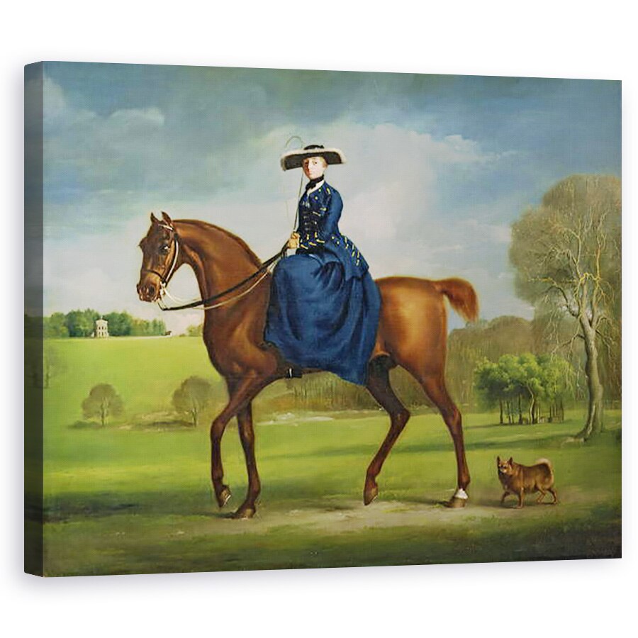 Tablou canvas - George Stubbs - Contesa de Coningsby in costum de vanatoare Charlton, 60 x 75 cm
