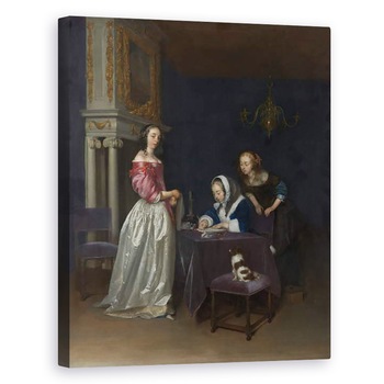 Tablou canvas - Gerard ter Borch - Curiozitate, 80 x 100 cm Tablou canvas - Gerard ter Borch - Curiozitate, 80 x 100 cm
