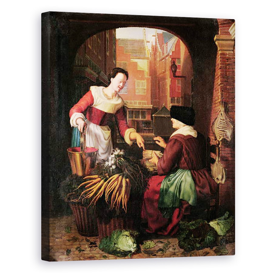Tablou canvas - Gerard Dou - Vanzatorul de legume, 60 x 75 cm