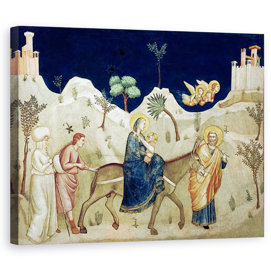 Tablou canvas - Giotto di Bondone - Zborul in Egipt, 80 x 100 cm