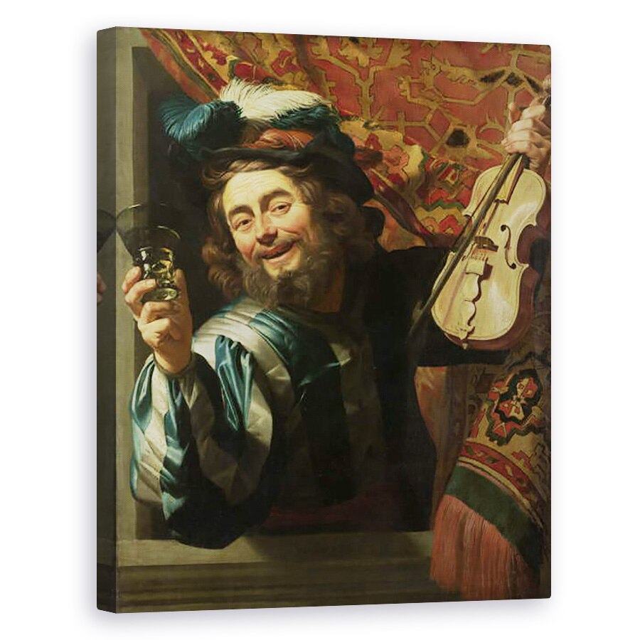 Tablou canvas - Gerrit van Honthorst - Lautarul vesel, 80 x 100 cm