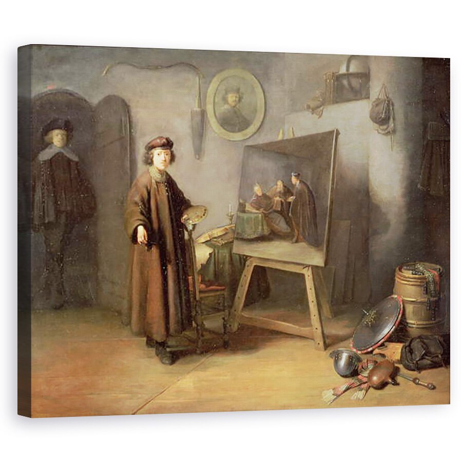Tablou canvas - Gerard Dou - Un pictor in studioul sau, 80 x 100 cm