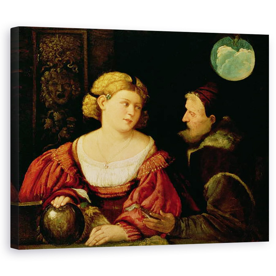 Tablou canvas - Giovanni de Busi Cariani - Seductie Alegoria tineretului si varstei c.1515, 40 x 50 cm