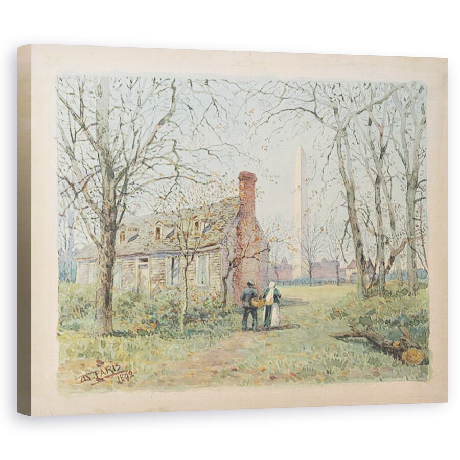 Tablou canvas - Walter Paris - Cabana lui David Burns si Monumentul Washington, Washington D.C., 40 x 50 cm