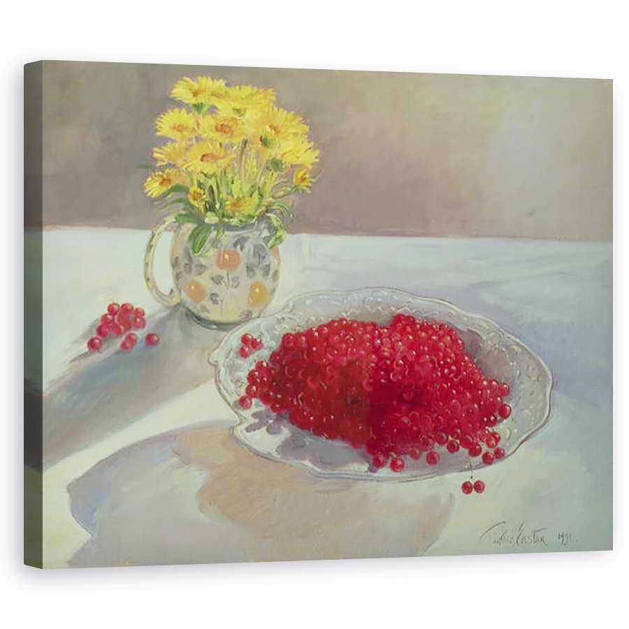 Tablou inramat - Timothy Easton - Natura moarta cu coacaze rosii si galbenele, 50 x 60 cm