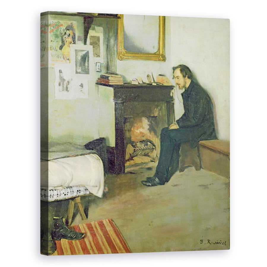 Tablou canvas - Santiago Rusinol i Prats - Boemia portretul lui Erik Satie in studioul sau din Montmartre, 80 x 100 cm