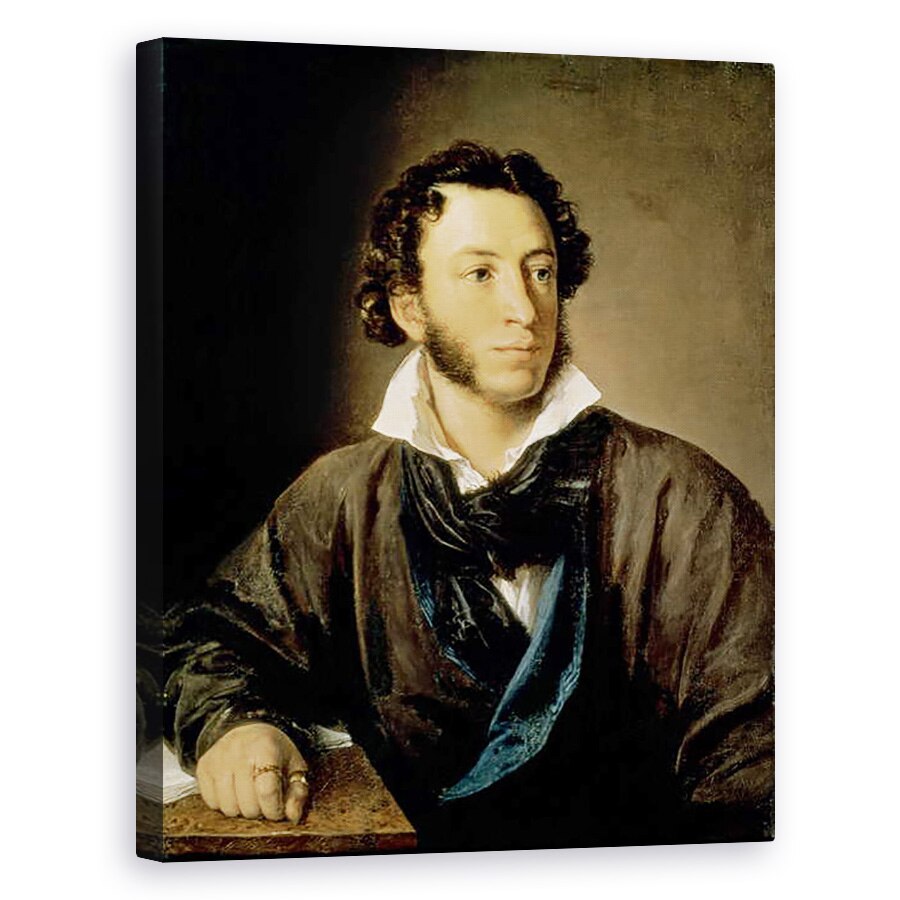 Tablou canvas - Vasili Andreevich Tropinin - Portretul lui Alexandru Puskin 1799-1837, 40 x 50 cm