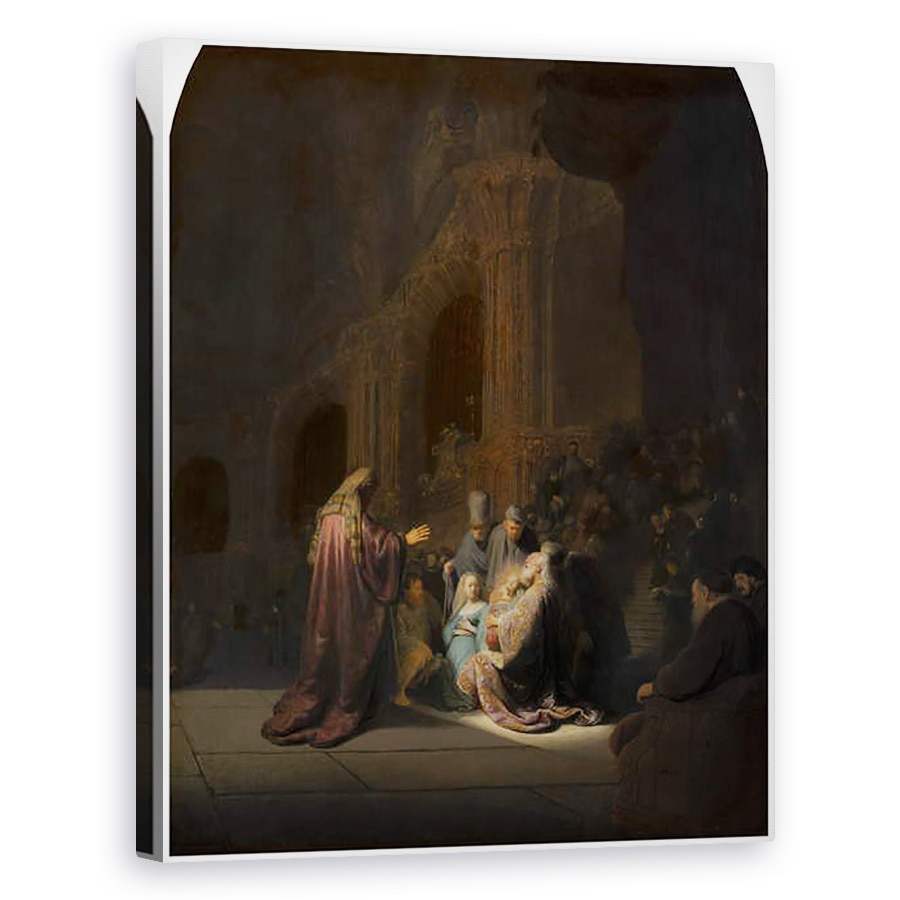 Tablou canvas - Rembrandt Harmensz van Rijn - Cantecul de lauda al lui Simeon, 40 x 50 cm