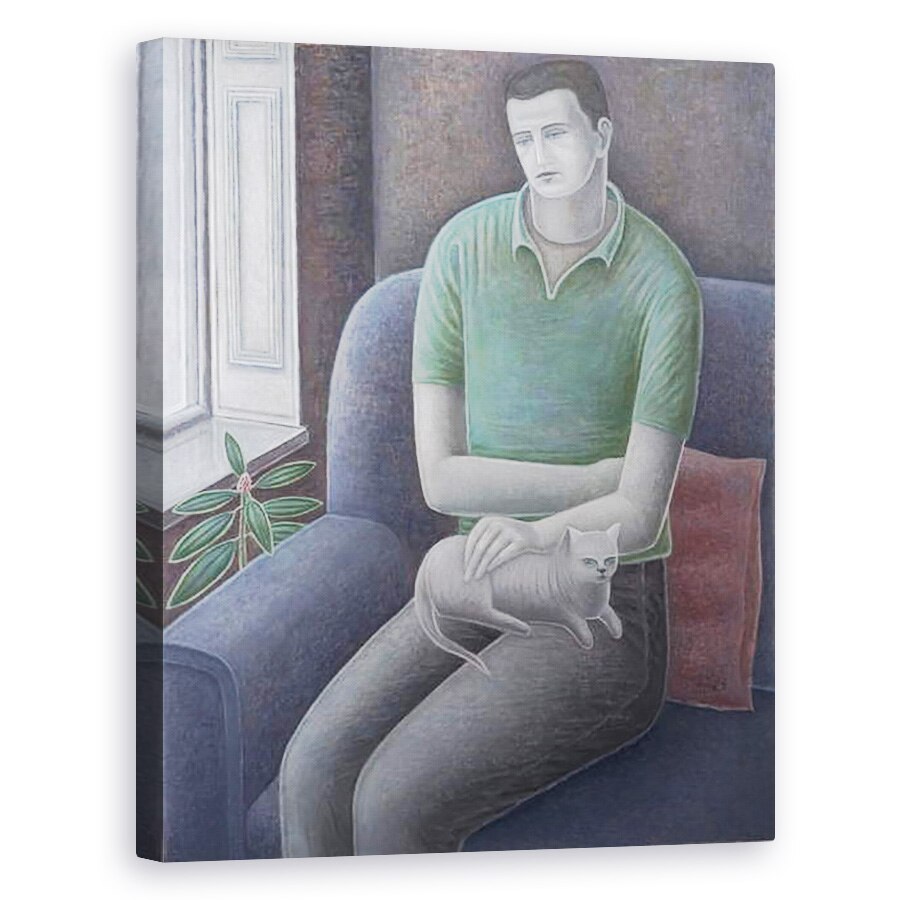 Tablou canvas - Ruth Addinall - Tanar cu Pisica, 80 x 100 cm