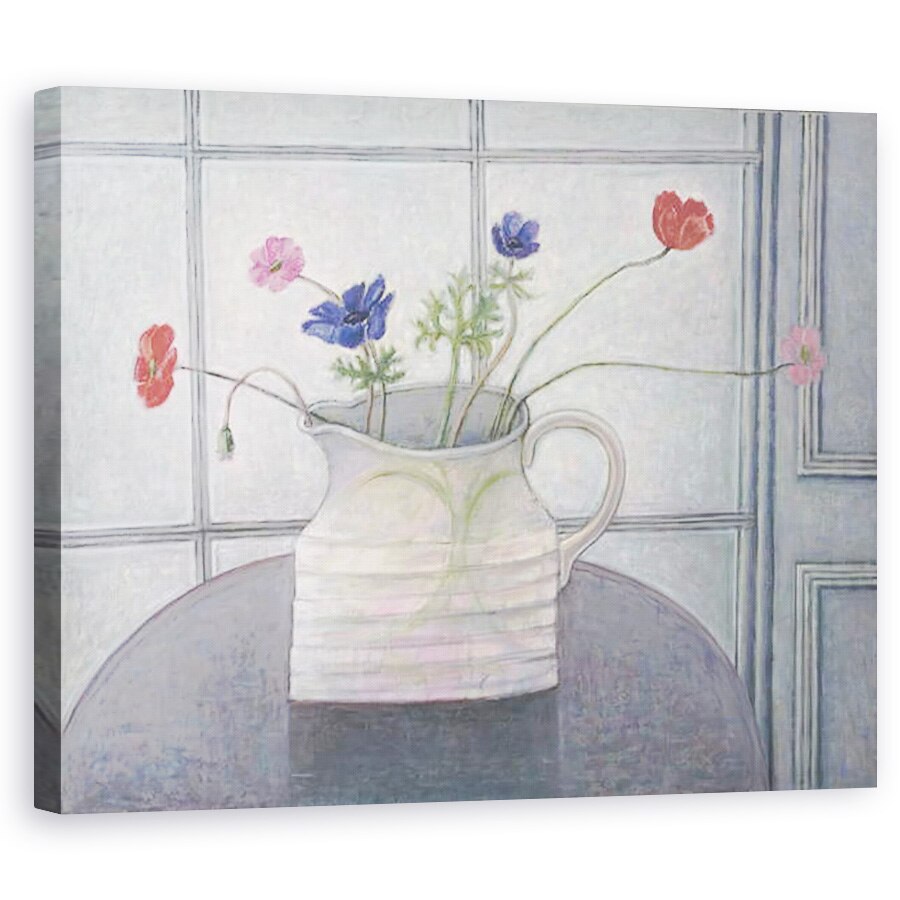 Tablou canvas - Ruth Addinall - Anemone si mac in Ulcior alb, 80 x 100 cm